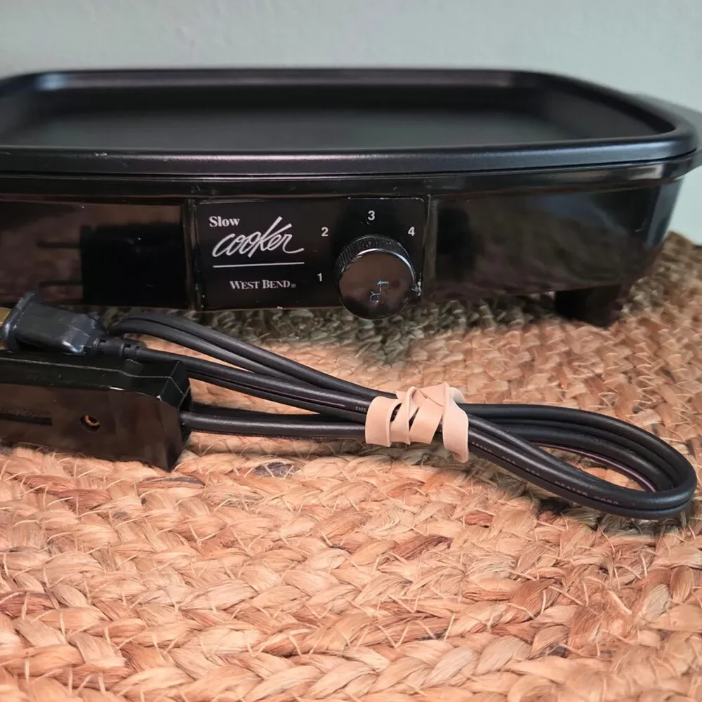 Vintage West Bend slow cooker crockpot griddle green grapes 6qt